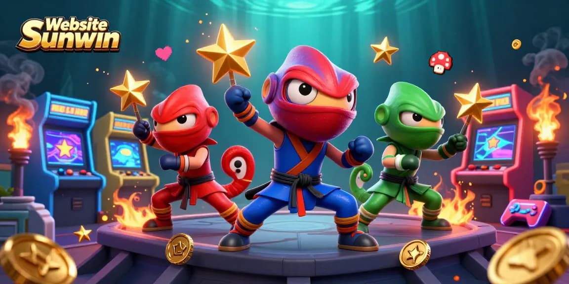 Engage with dynamic gaming action at Website Sunwin, featuring vibrant casino elements and characters.