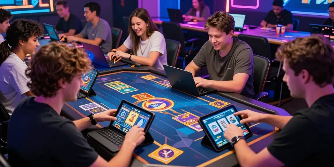 Engaged players enjoying online games at Yo88 in a vibrant digital environment.