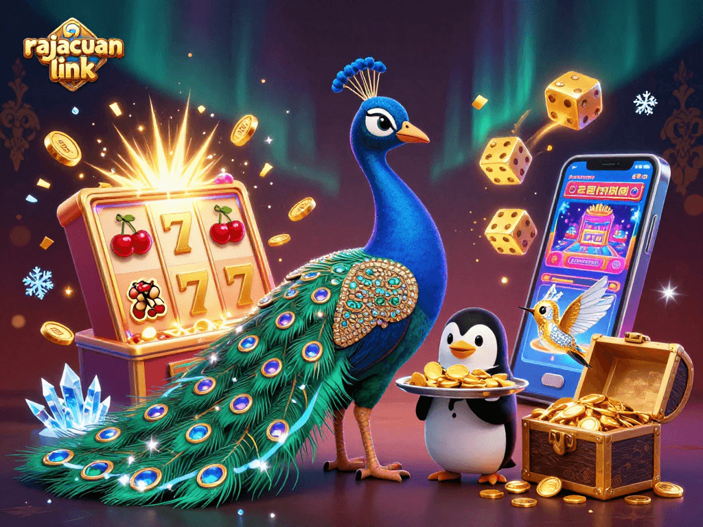 Spin the reels with rajacuan link at a vibrant casino scene filled with excitement.