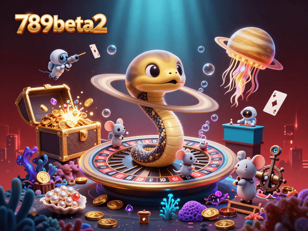 Experience cosmic gaming excitement with 789beta2’s vibrant roulette scene featuring astronaut mice betting.