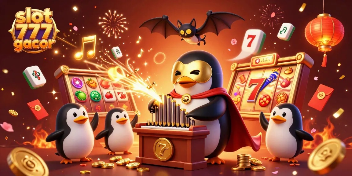 Experience the thrill of slot 777 gacor with a whimsical penguin playing for dynamic jackpots.