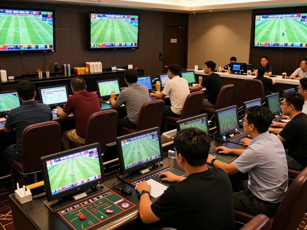 Experience the excitement of keo nha cai hom nay in a vibrant sports betting lounge.
