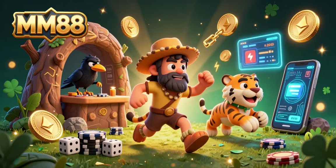 Engage with the thrill of MM88 casino featuring dynamic 3D characters and crypto elements.