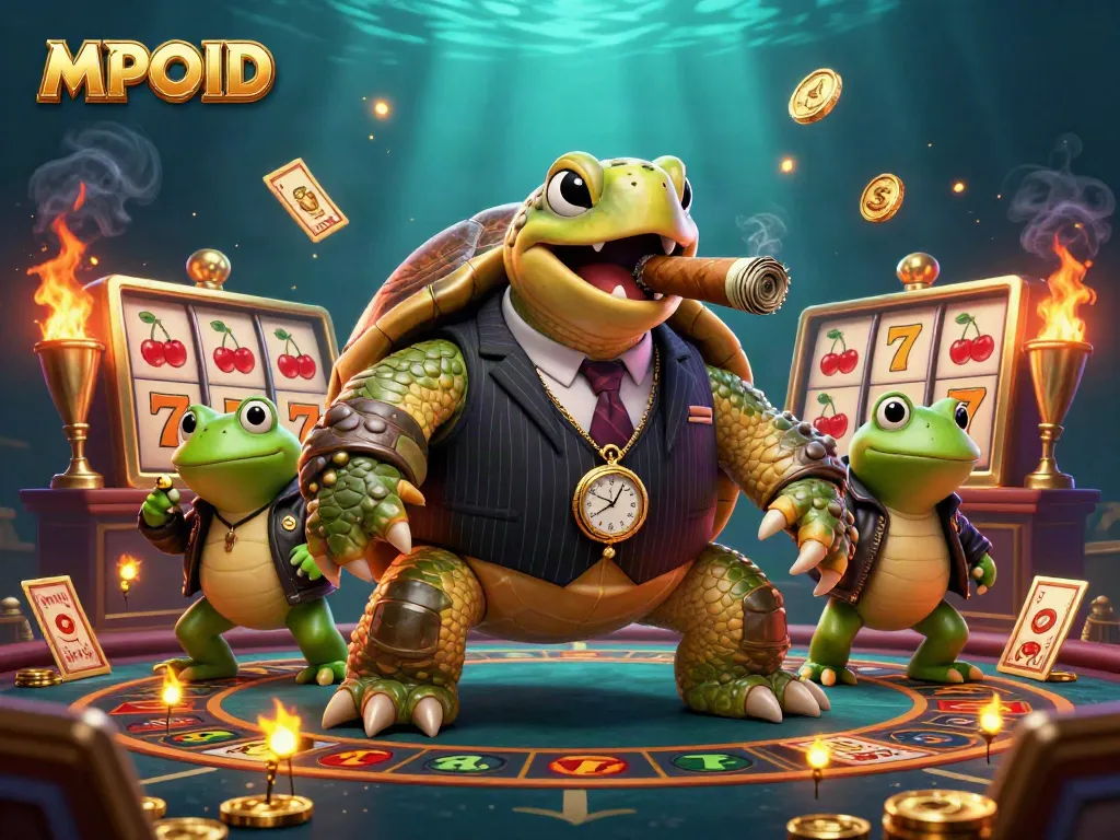 MPOID provides an electrifying online casino experience with vibrant characters and slot game elements.