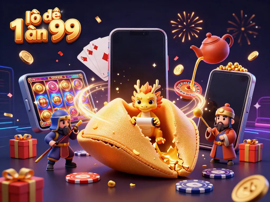 Engage with lô đề 1 ăn 99 through vibrant casino characters and dynamic gambling elements.