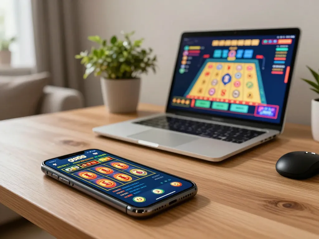 Engaging gameplay on the gg88 app showing vibrant slot action, creating a cozy gambling scene.