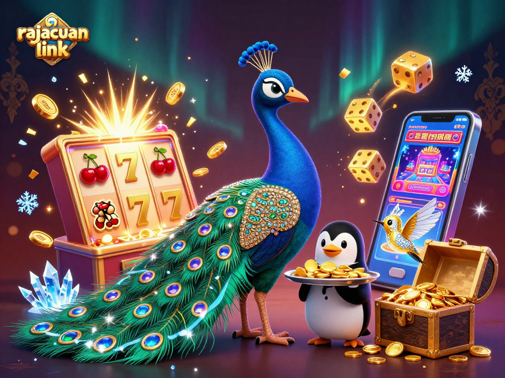 Spin the reels with rajacuan link at a vibrant casino scene filled with excitement.