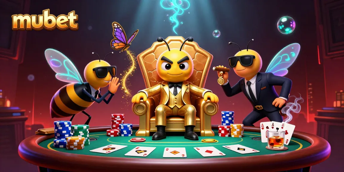 Engage with mubet at a vibrant casino scene featuring a bumblebee mob boss in action.