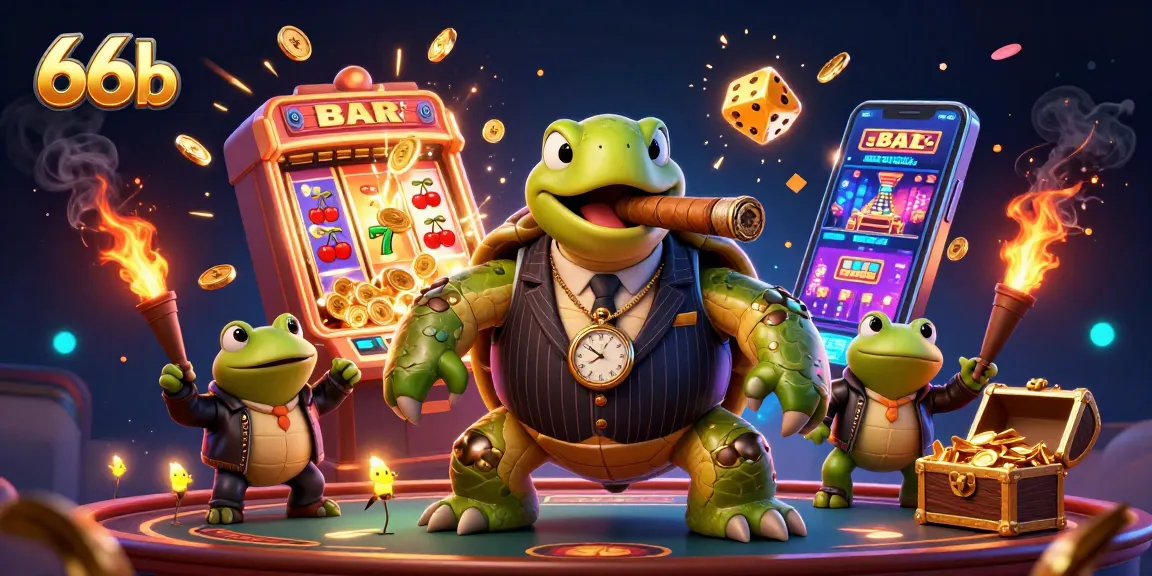 Engage with 66b's thrilling casino adventure featuring colorful characters and dynamic gaming elements.