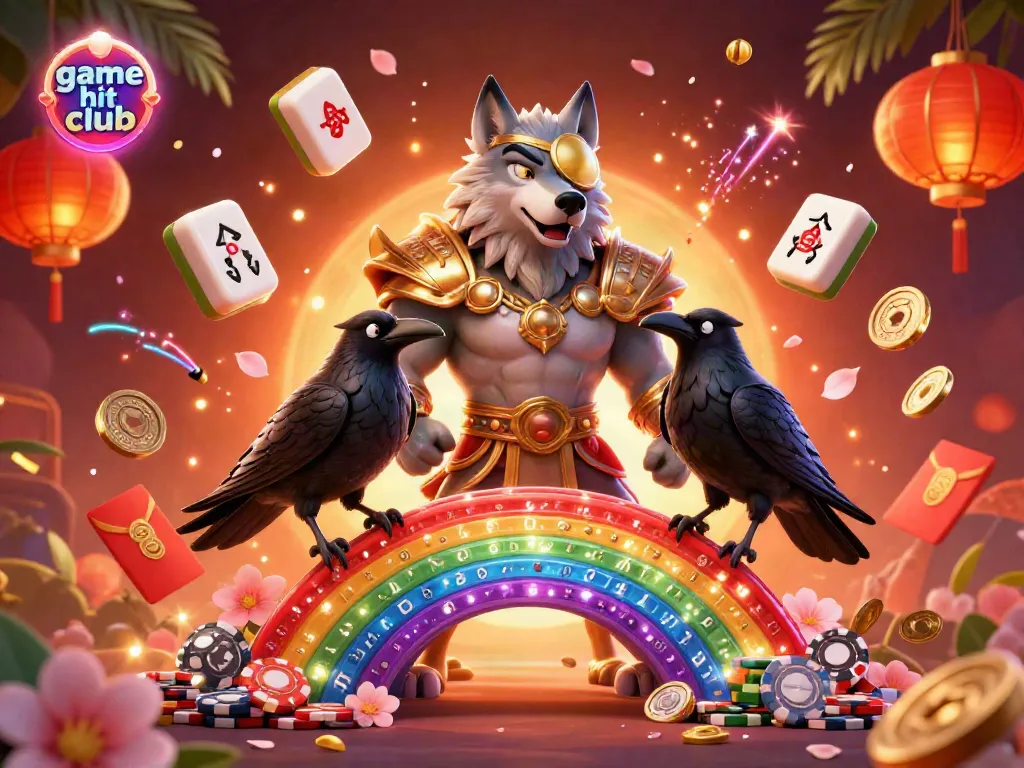 Experience the excitement with game hit club's vibrant 3D illustration featuring Odin and casino elements.