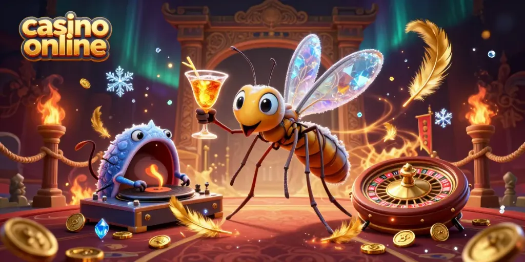 Juega en un casino online y disfruta de una experiencia única con personajes surrealistas en un ambiente vibrante.