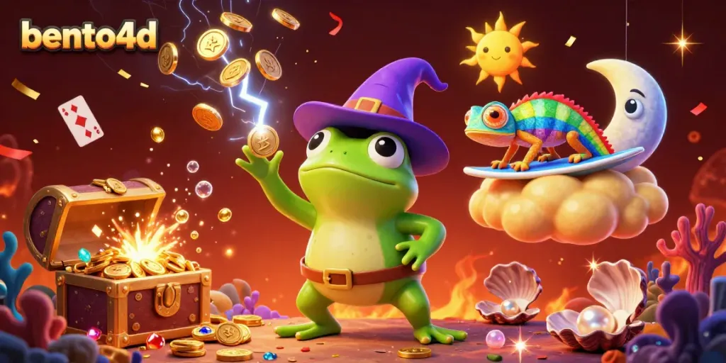 Bento4d delights gamers with a vivid storm of coins, vibrant characters, and magical casino elements.