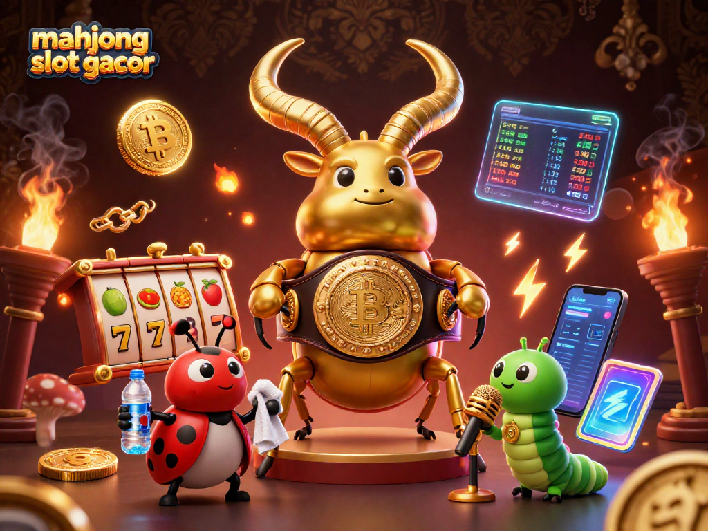 Experience mahjong slot gacor excitement with a vibrant 3D illustration showcasing unique gambling characters and elements.