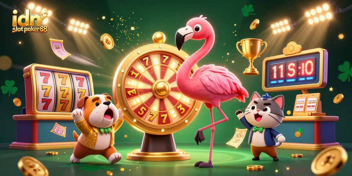 Engage with idn slot poker88 experience as colorful characters spin rewards and coins fly in excitement.