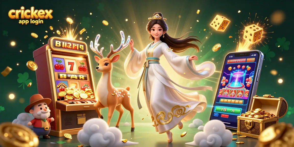 Experience the excitement of crickex app login with a vibrant casino illustration bursting with action.