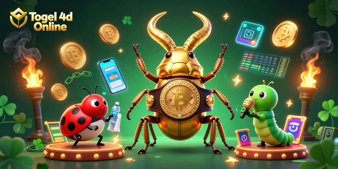 Engage in Togel 4d Online with vibrant dynamics and colorful characters amidst glowing crypto elements.