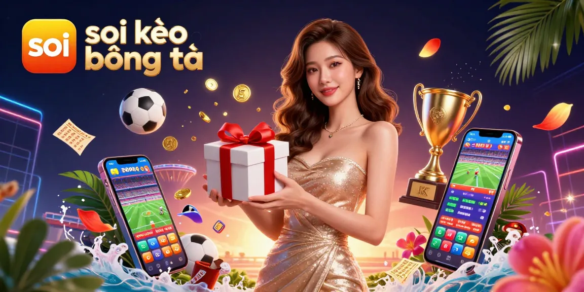 Engage with soi kèo bóng đá analysis featuring Asian model in festive sports betting scene with dynamic game elements.