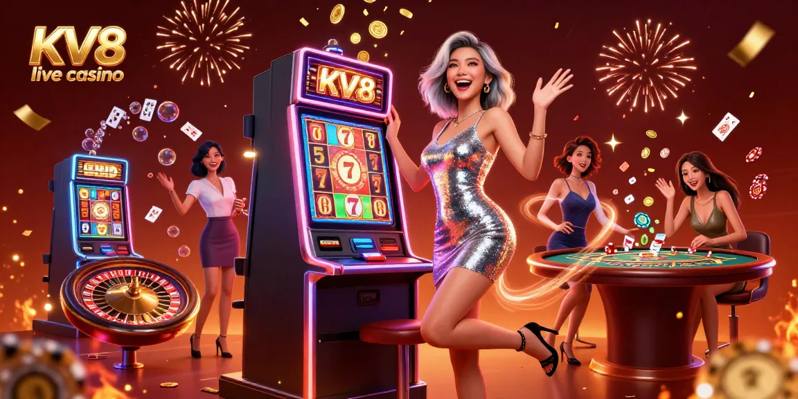 Experience the excitement of KV8 live casino with vibrant game elements and thrilling features.
