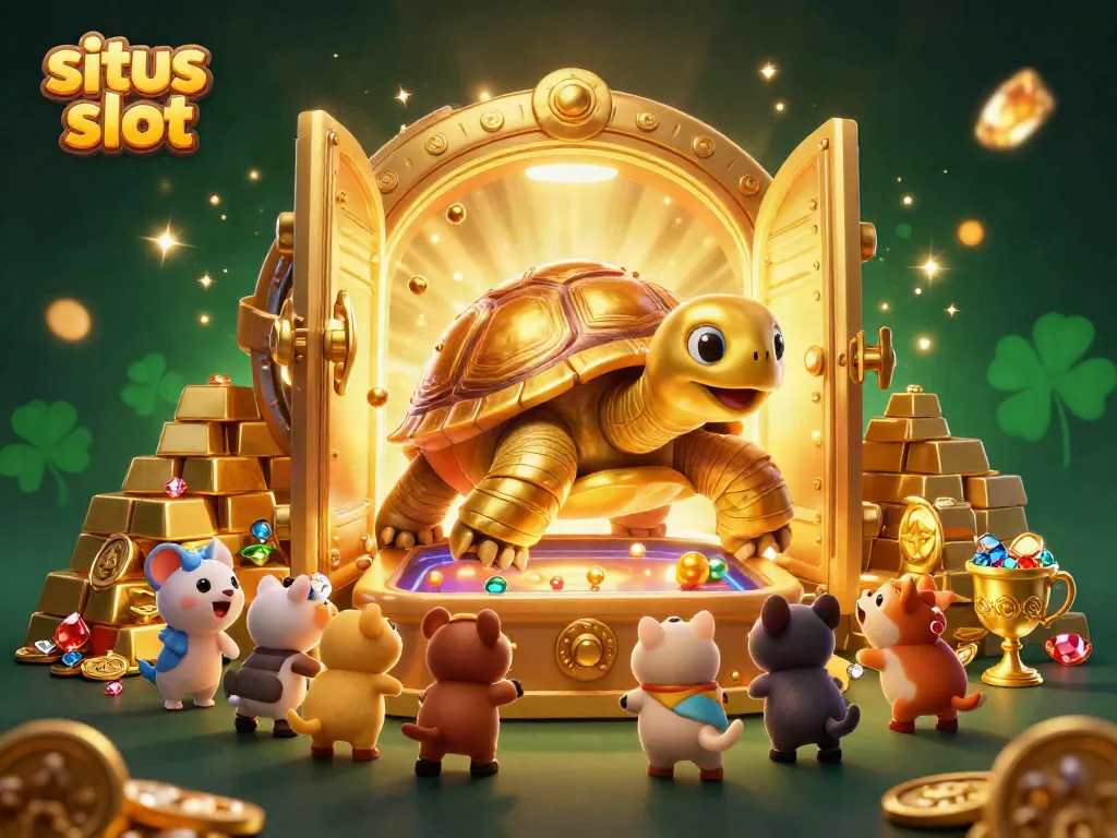 Experience exciting gameplay with situs slot in this vibrant, animated casino scene.