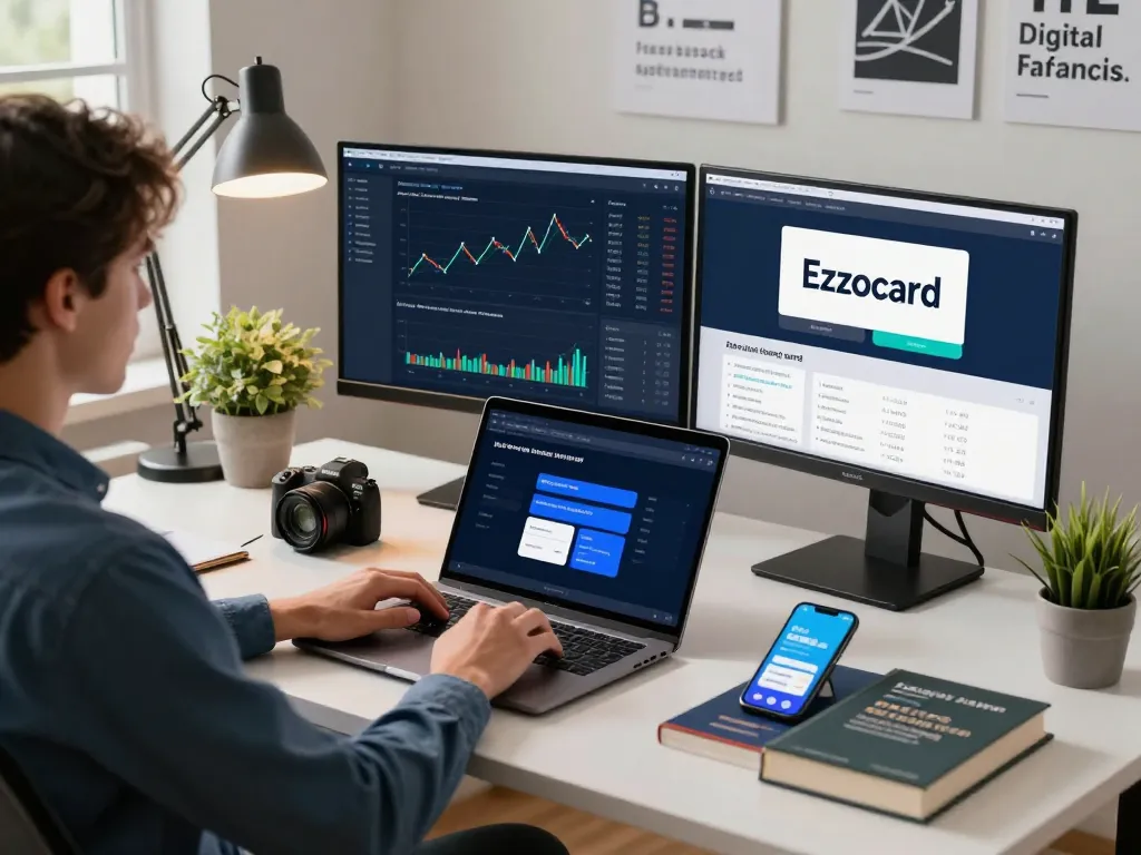 Ezzocard flexibility in virtual prepaid card management from a modern home office