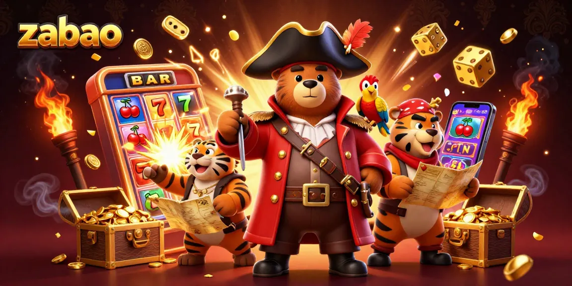 Experience excitement at zaobao with a dynamic 3D illustration of characters celebrating casino wins.
