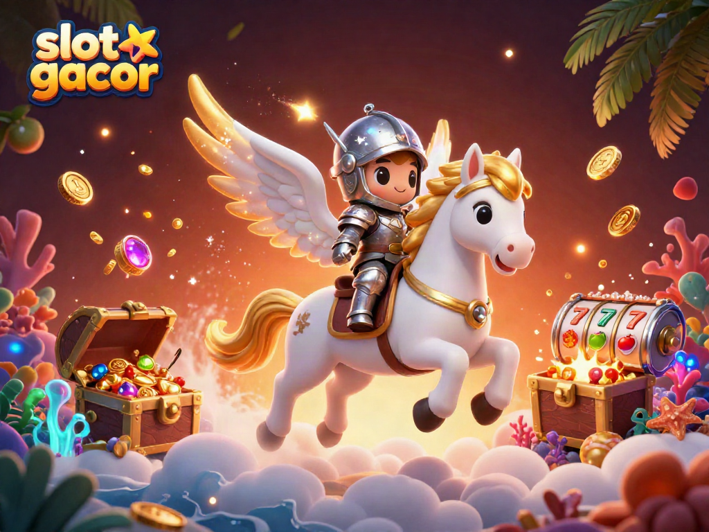 Engage in thrilling slot gacor gameplay with vibrant symbols and gold coins.