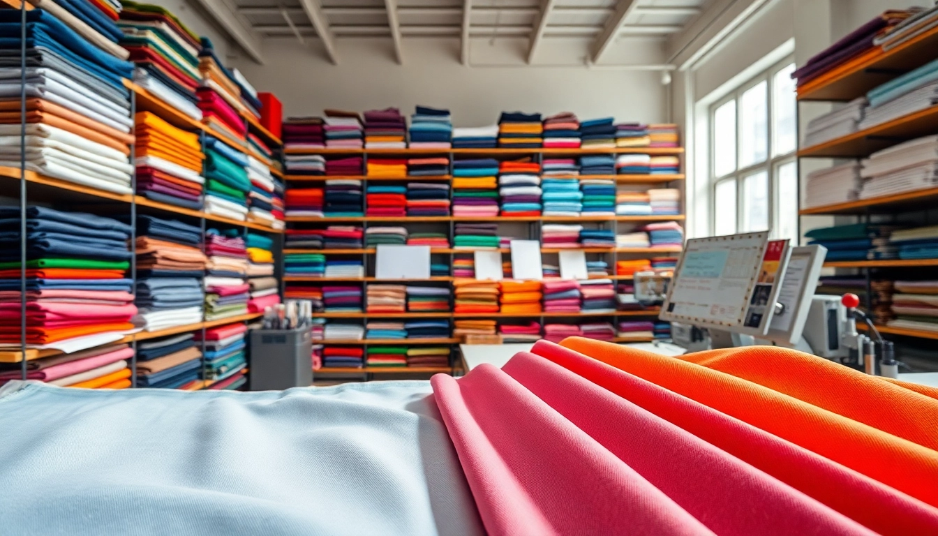 Viscose stalen in een professioneel textiellaboratorium met kleurrijke stoffen.
