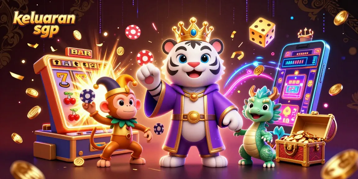 Engage with keluaran sgp while enjoying a vibrant 3D illustration of casino excitement filled with fun elements.