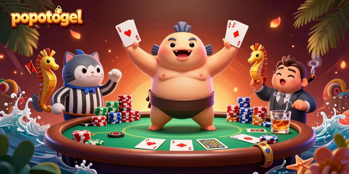 Experience thrilling gameplay with popotogel's vibrant underwater casino scene featuring unique gambling characters.