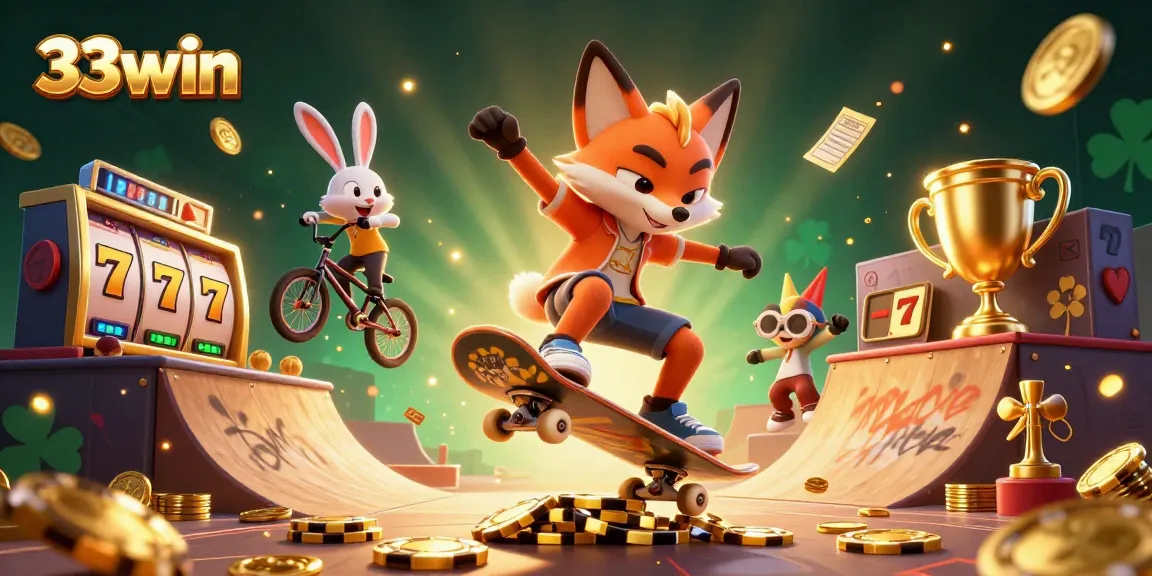 Experience thrilling wins at 33win with an energetic casino scene full of vibrant gaming elements.