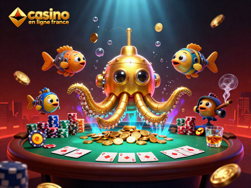 Jouer dans un casino en ligne France avec des pièces d'or et des cartes gagnantes.