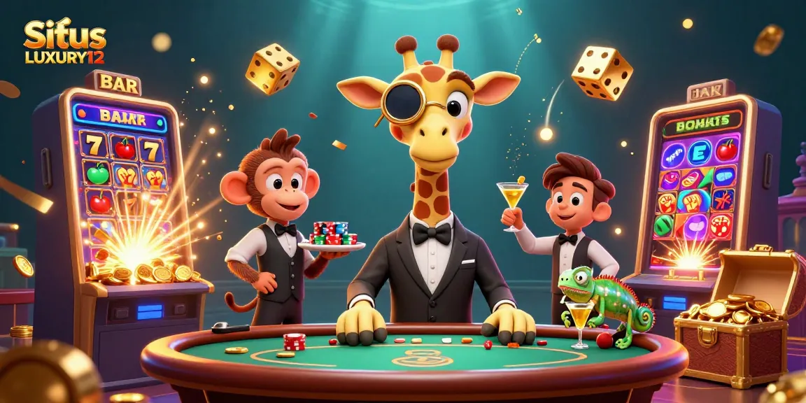 Experience excitement at Situs LUXURY12 with a vibrant illustration of a high-roller giraffe and more.