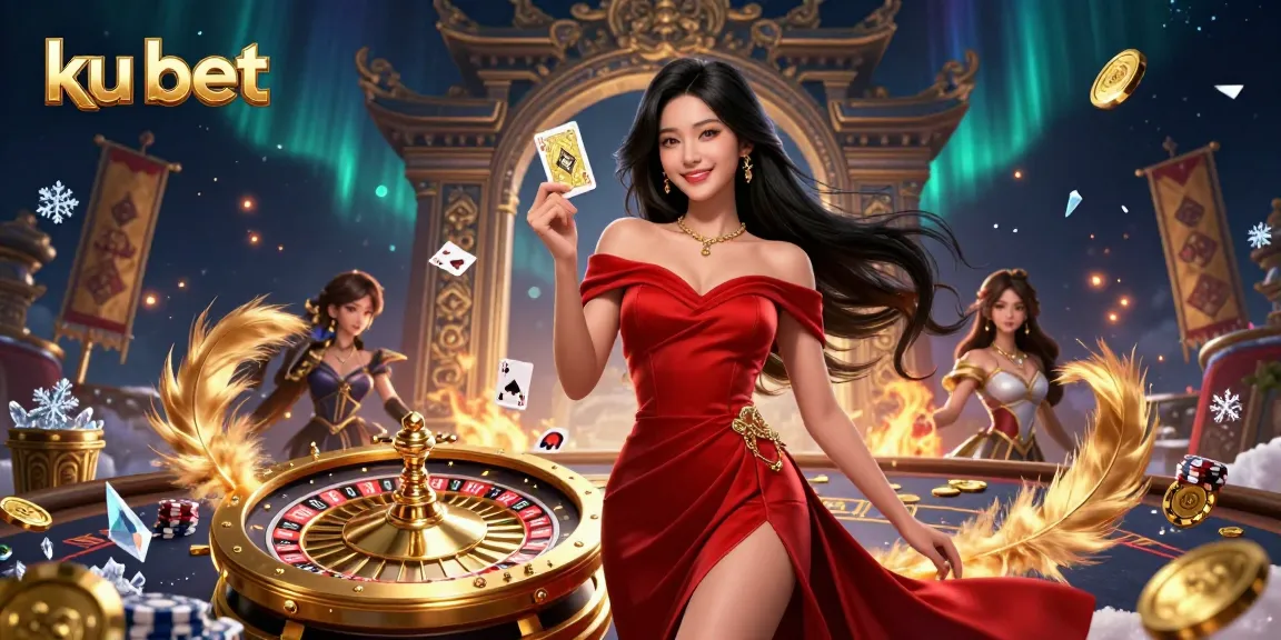 Engage with ku bet at an enlivening casino scene featuring dynamic game elements and confident players.