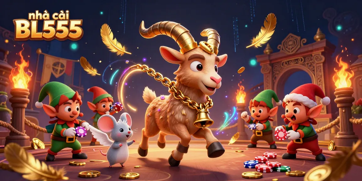 Experience the lively atmosphere at nhà cái BL555 with cartoonish characters in a vibrant casino scene.