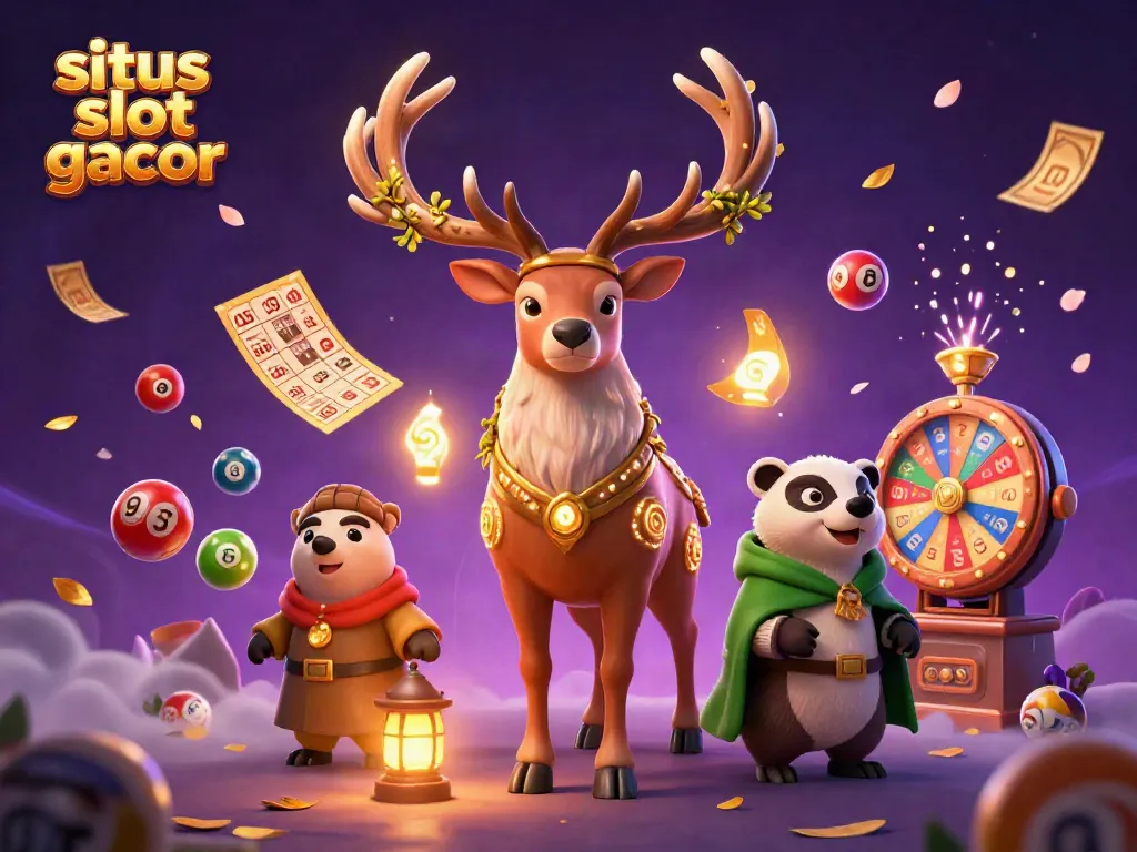 Experience the thrill of situs slot gacor with a vibrant 3D digital casino scene featuring dynamic game elements.