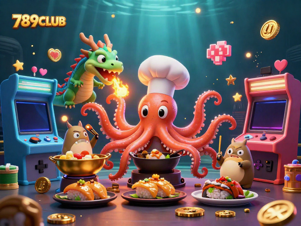 Experience the thrill of 789CLUB with vibrant gaming elements and characters in action.