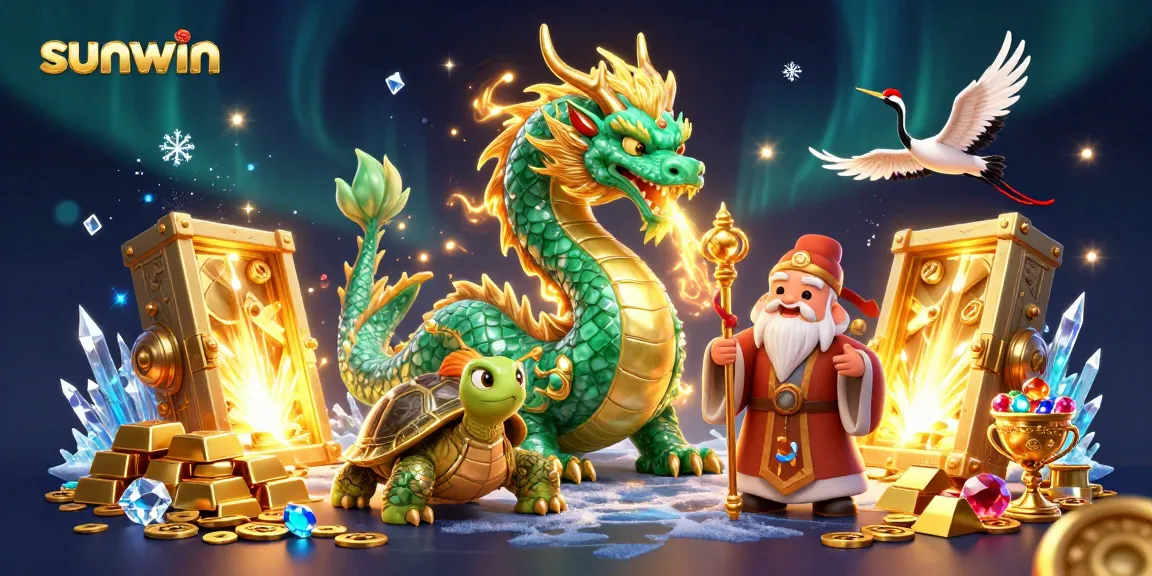 Experience winning moments at Sunwin with lively 3D gaming characters amid treasures and vibrant action.