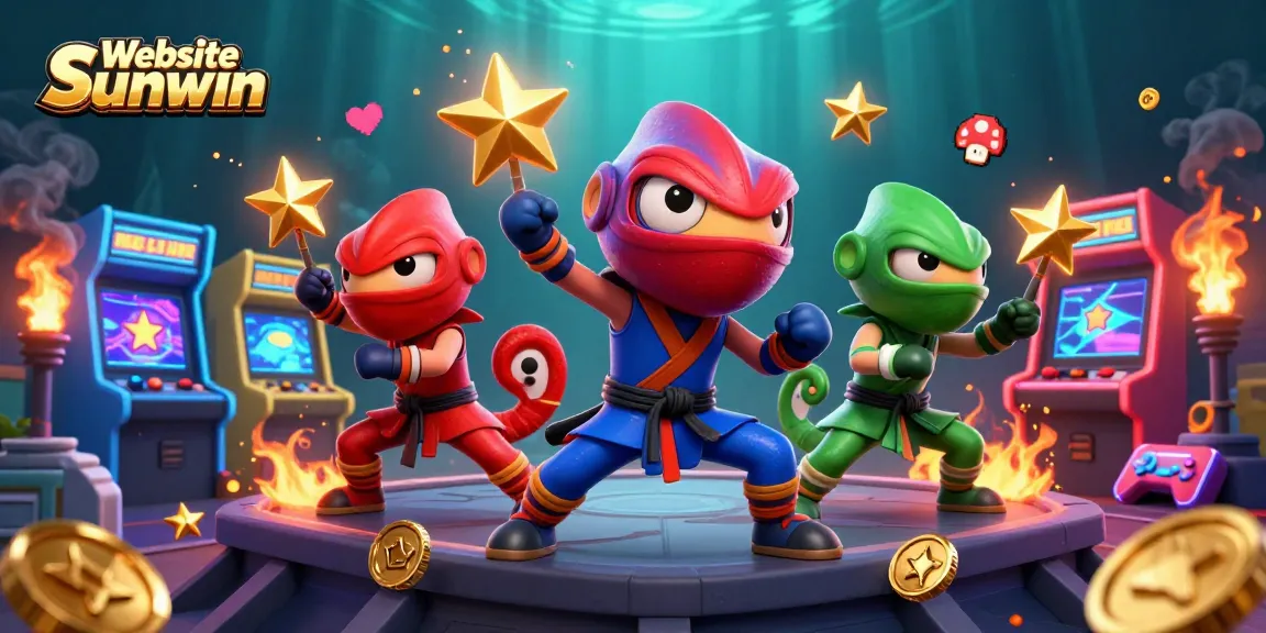 Engage with dynamic gaming action at Website Sunwin, featuring vibrant casino elements and characters.