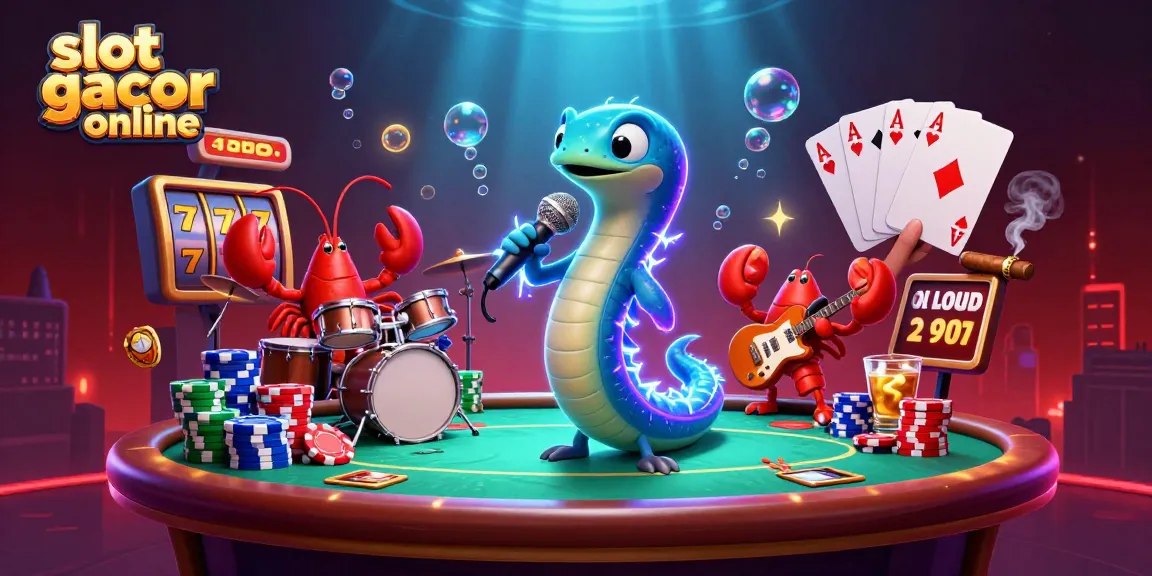 Experience thrilling slot gacor online action with vibrant underwater casino scene featuring cartoon characters and game elements.