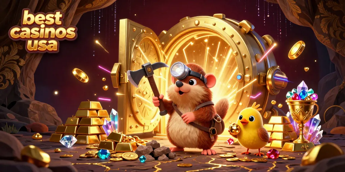 Engaging treasure hunt at the best online casinos usa with vibrant gold and gems.