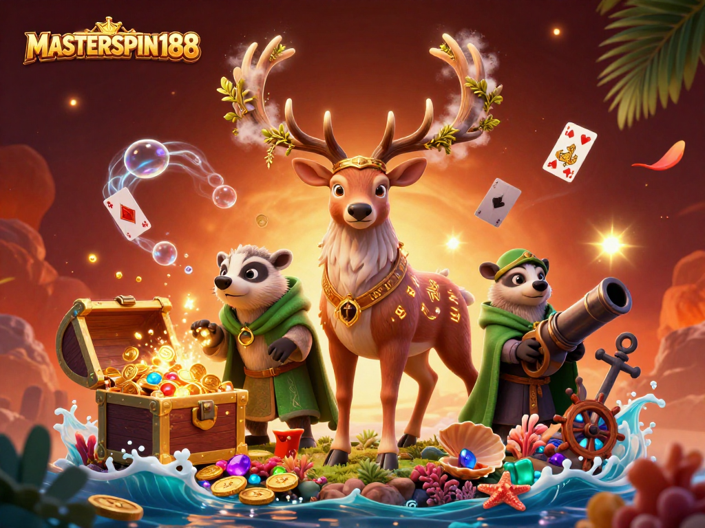 Engage with thrilling MASTERSPIN188 gameplay featuring vibrant characters and casino elements.