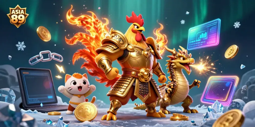 Engage with thrilling gameplay at ASIA 89 featuring exciting characters and cryptocurrency elements!