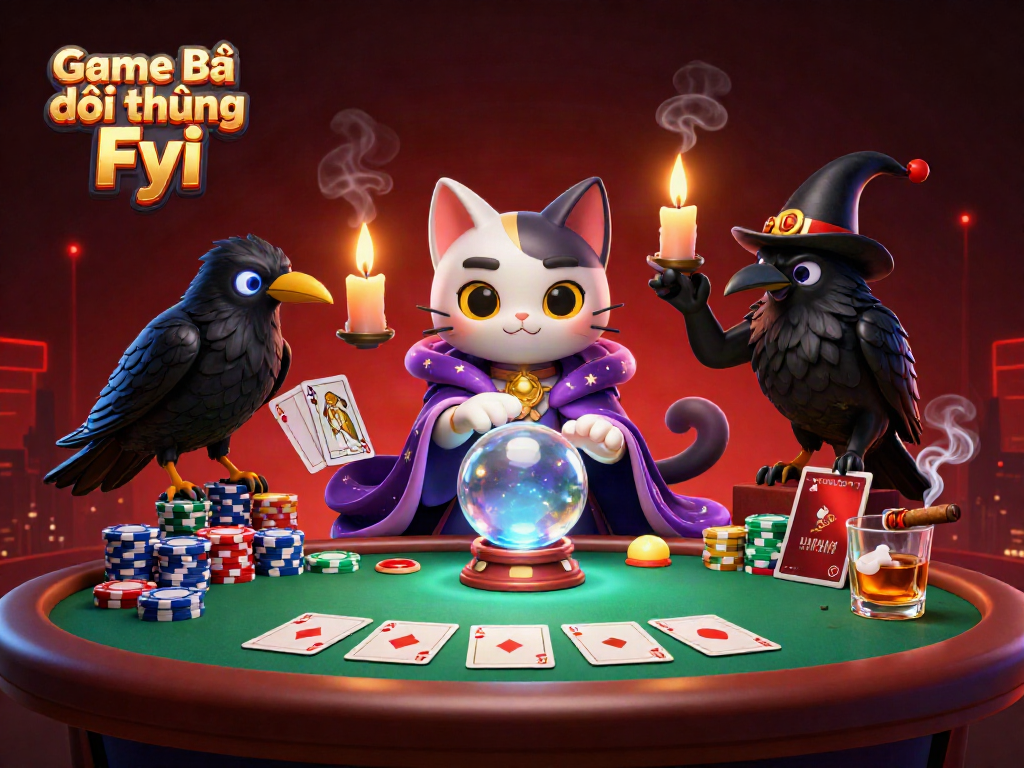 Experience thrilling moments with Game Bài Đổi Thưởng Fyi at an exciting poker scene featuring mystical characters.