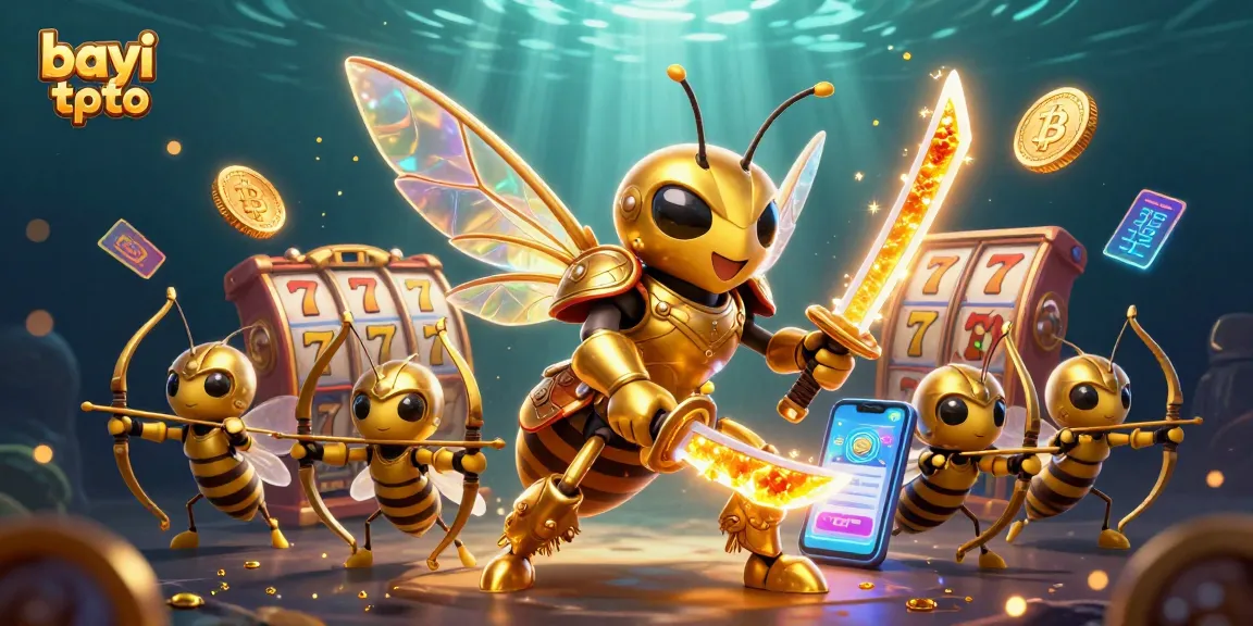 Engage in the bayi toto slot experience with a vibrant 3D illustration featuring samurai hornets and jackpot elements.