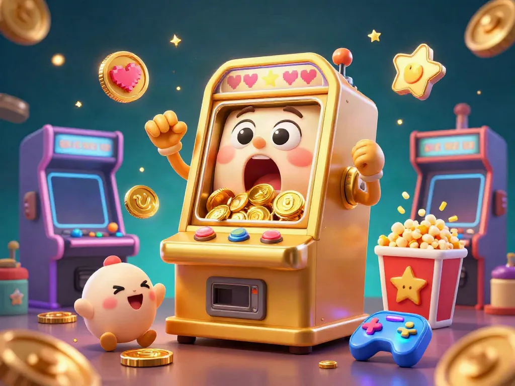 Celebrate wins with 11win's golden slot machine, surrounded by cheering baby slots and arcade elements.