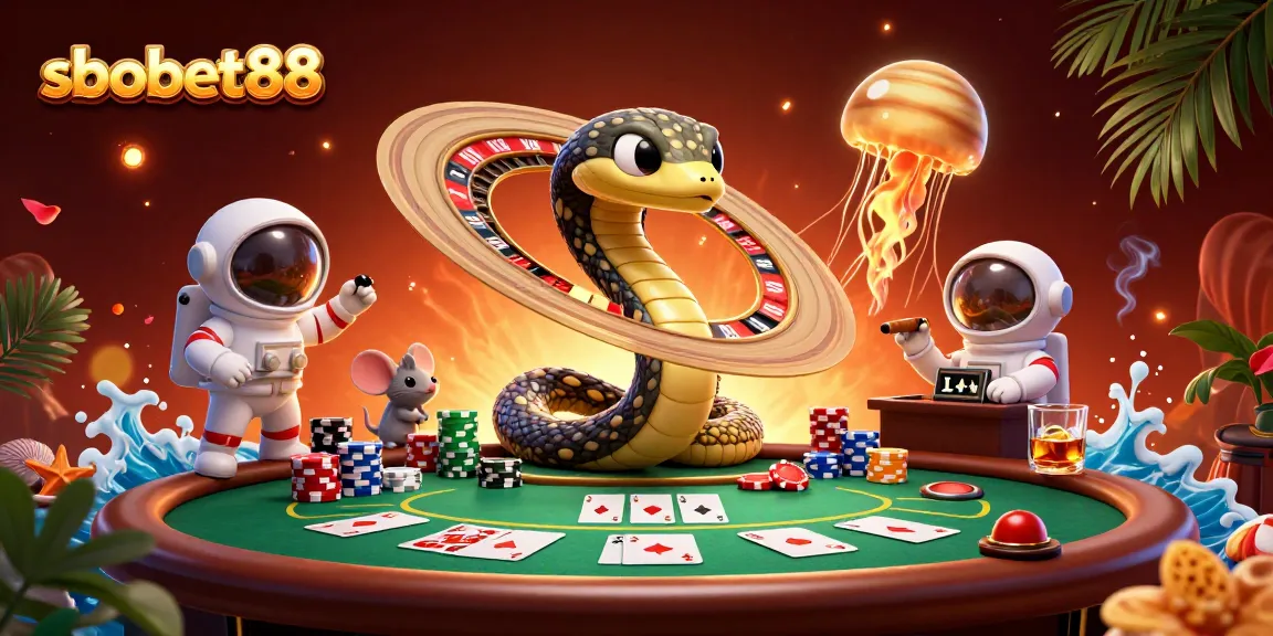 Experience sbobet88 thrills as astronaut mice bet around a cosmic roulette wheel.