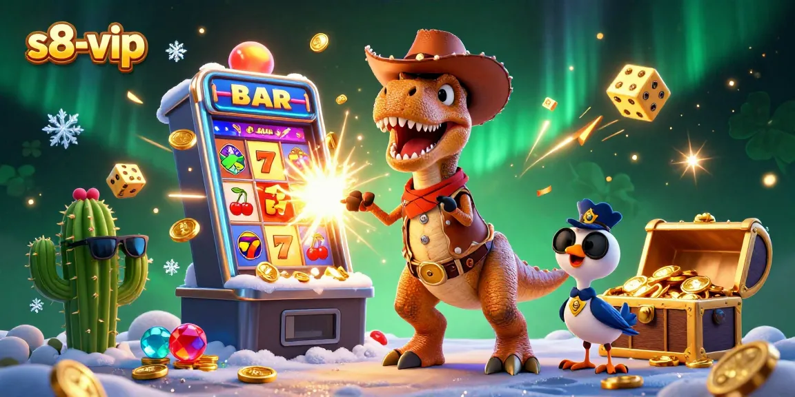 Engage with s8-vip's vibrant online casino world featuring an exciting slot machine and dynamic characters.