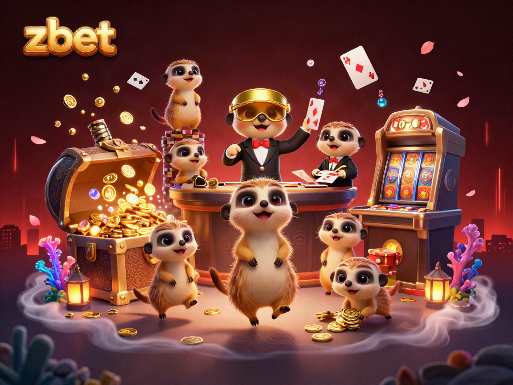 Experience the excitement of zbet's vibrant casino world with meerkats in action.