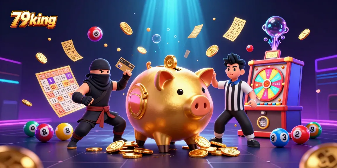 Experience the excitement of 79king with a vibrant casino scene featuring unique characters and casino elements.