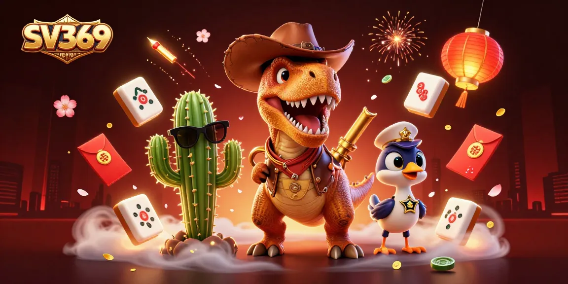 Win big with SV369 in this vibrant 3D casino-themed illustration with thrilling elements.